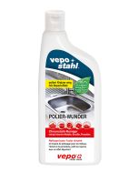 vepostahl Polier-Wunder Intensiv-Reiniger geht für Metalle, Emaille, Porzellan und entfernt sogar Reibspuren und tiefsitzende Ablagerungen.