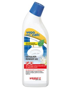 vepocalc WC Entkalker-Reiniger  ist das ideale Produkt für die hygienische Unterhaltsreinigung von Toiletten und Pissoirs.