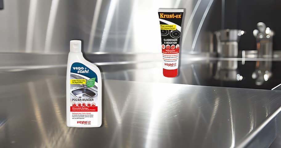 Chromstahlabdeckung und Ceranfeld Kueche